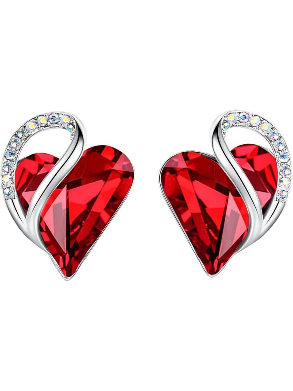 Infinity Heart Stud Earrings with Birthstone, Healing Stone - Perfect Gift for